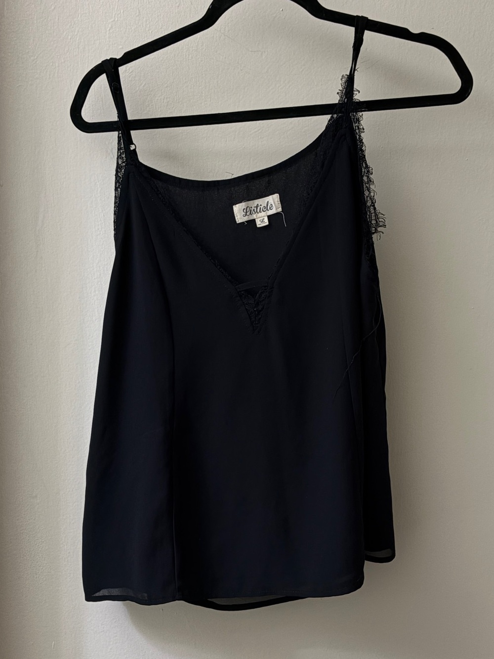 Listicle Black Lace-Edged Camisole